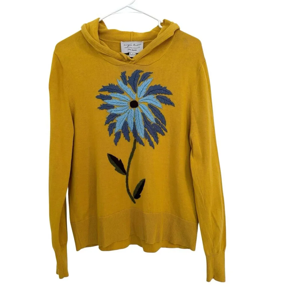 Evy’s Tree SMALL The Naomi Embroidered Luxury Cotton Hoodie Yellow Mustard